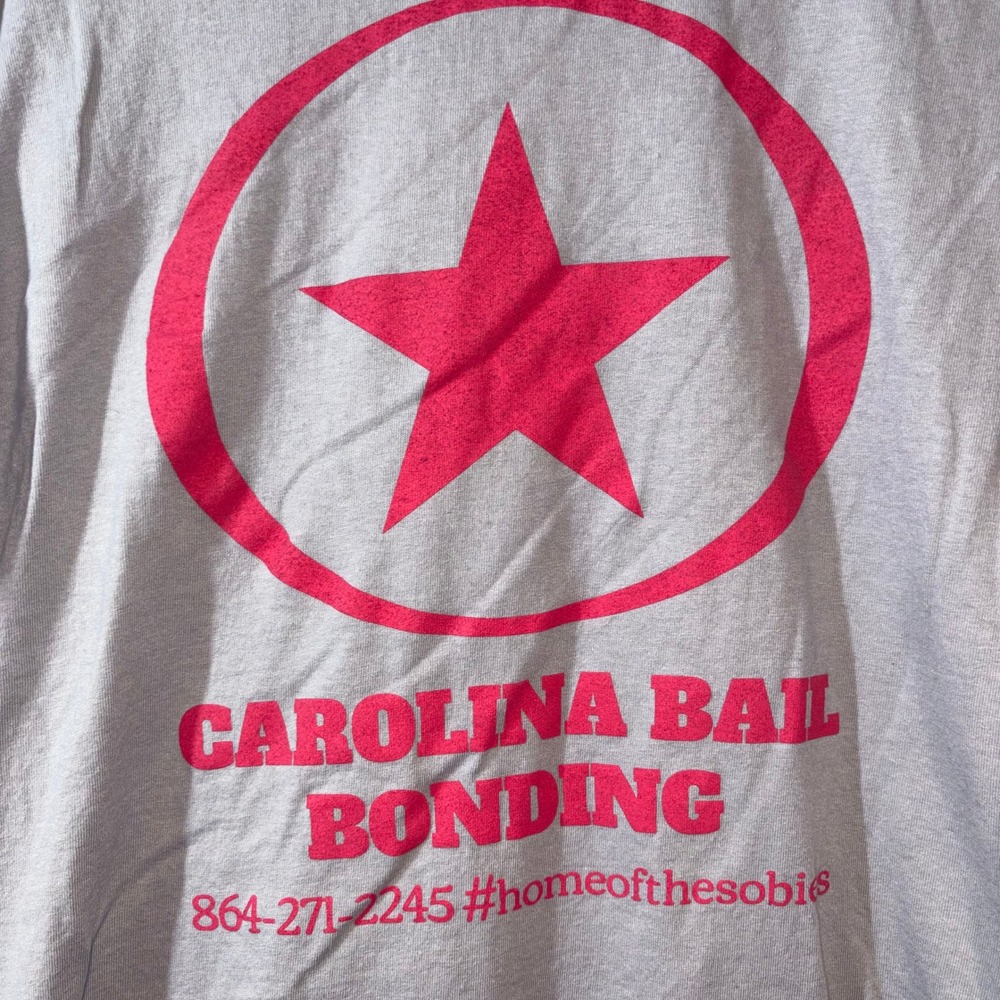 Graphic Bail Bonding Star Logo Gildan T-Shirt Mens Large Gray - Picture 2 of 8